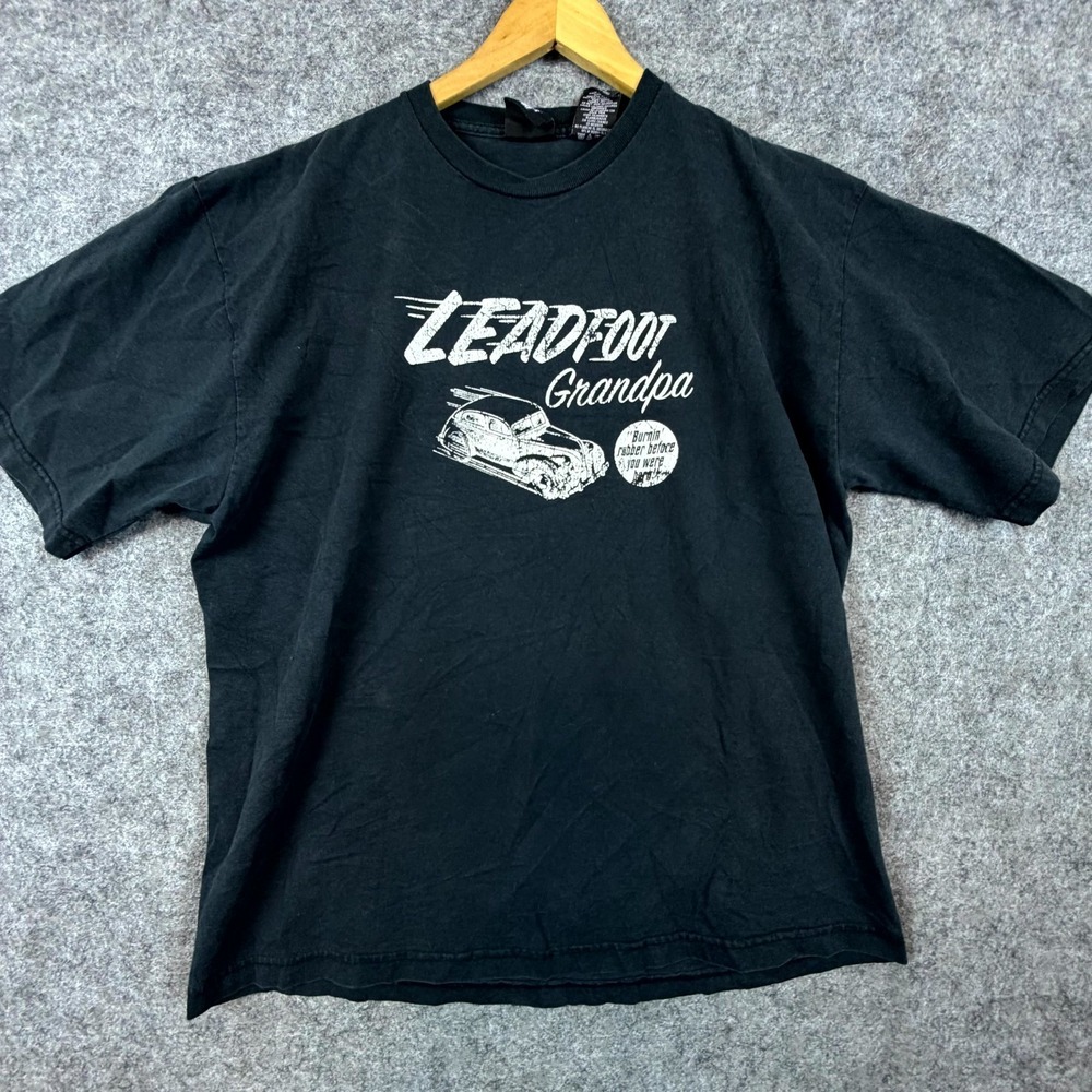 Every Day Is Father's Day T-Shirt Men L Black Leadfoot Grandpa Car Burnin Rubber